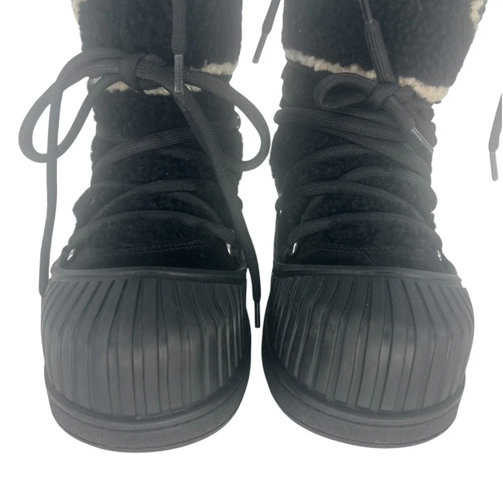 Louis Vuitton Polar Monogram Shearling Platform Boots Black Size 39